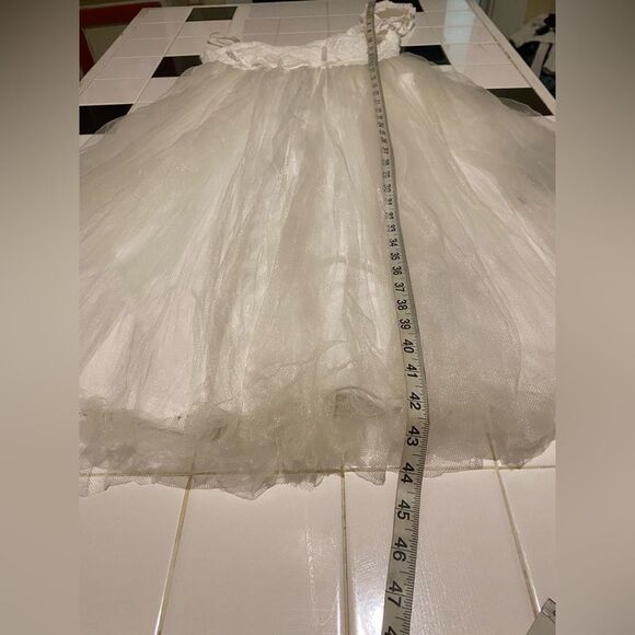 NWT Full Tulle Skirt Eyelet Lace Babydoll Top Flutter Sleeve Shimmering Skirt - Picture 11 of 11